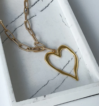 XL Paperclip Heart Necklace