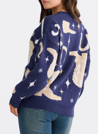 Lucky Boots Crewneck Sweater