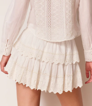 Ruffle Mini Pearl-Embellished Skirt