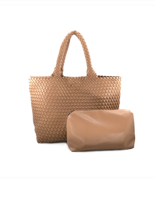 Woven Tote Matching Pouch