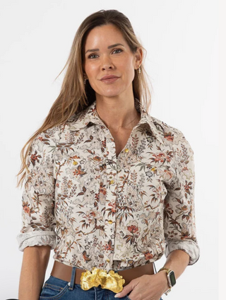 Button Down Print Blouse