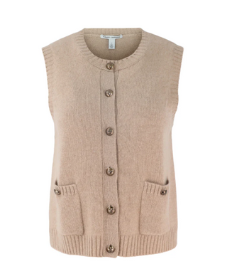 Button Front Cashmere Vest