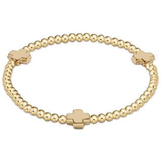 Signature Cross 3mm Gold Bracelet
