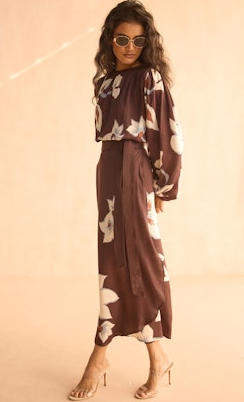 Nalini Floral Wrap Skirt