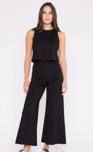 Black Ponte Knit Tank Top
