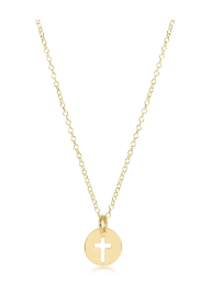 16" Small Gold Blessed Disc necklace
