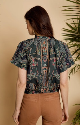 Zola Top in Patchwork Flower