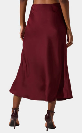 Windey Satin Midi Skirt