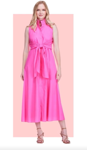 Cotton Poplin Wrap Midi Dress