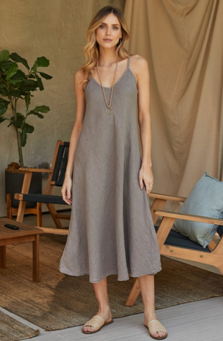 Italian Linen Sleeveless Maxi Dress