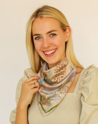 100% Silk Square Scarf 26 x 26