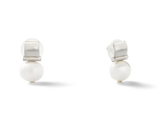 Smooth Classic Sterling Pebble Baby Earrings