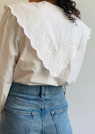 Lace Collar Button Down