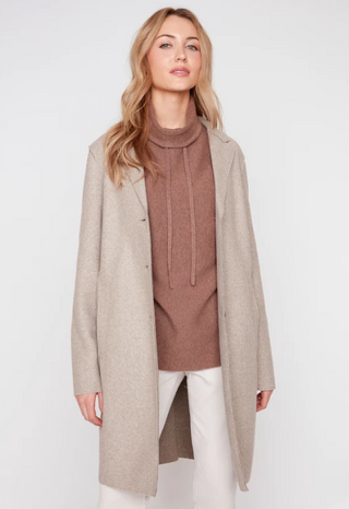 Brushed Knit Long Coat