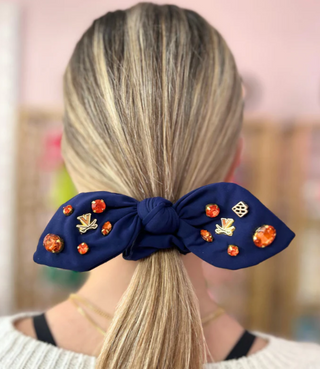 Virginia UVA Navy Bow Scrunchie
