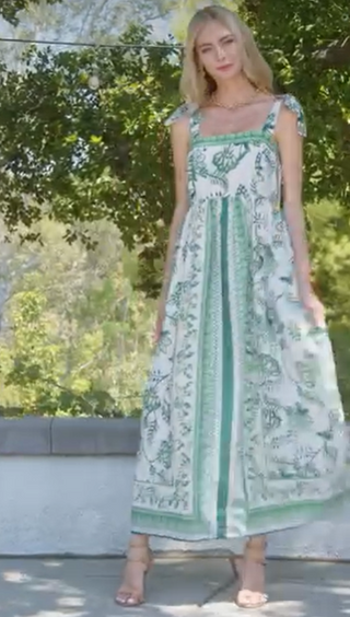 Garden Border Sleeveless Maxi Dress