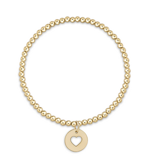 Classic Gold 3mm Bead Bracelet - Love Gold Disc