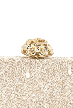 Lace Evening Bag, Flower Clasp