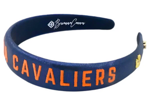 Virginia Navy Thin Embroidered Headband