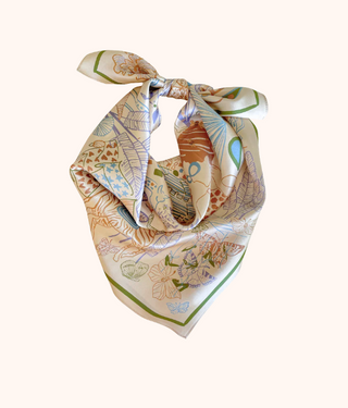 100% Silk Square Scarf 26 x 26
