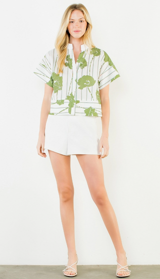 Poppy Print V-Neck Top