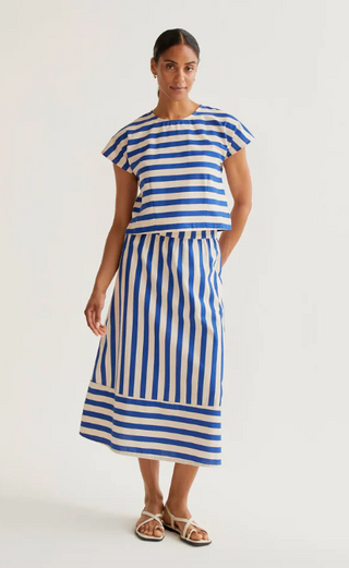 Short Sleeve Top Bamboo Blue
