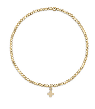 Classic Gold Bracelet 2mm Cross Charm