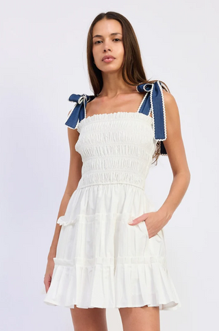Rose Smocked Mini Dress