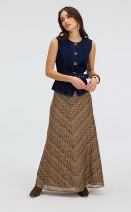 Olive Zig Zag Skirt