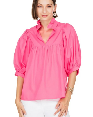 Collar Puff Sleeve Blouse