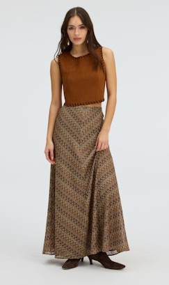 Olive Zig Zag Skirt