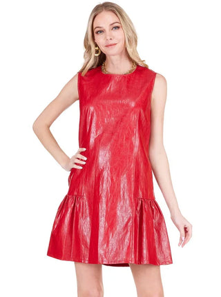 Flounce-Hem Sleeveless Dress